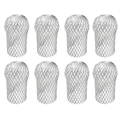 Fuvtory 8 Pack Gutter Guards, Gutter Downspout Guard, Expand Aluminum Gutter Guard Strainer Filter, Gutter Downspout Protectors, Stops Blockage Leaves Debris (3.5 Inch)