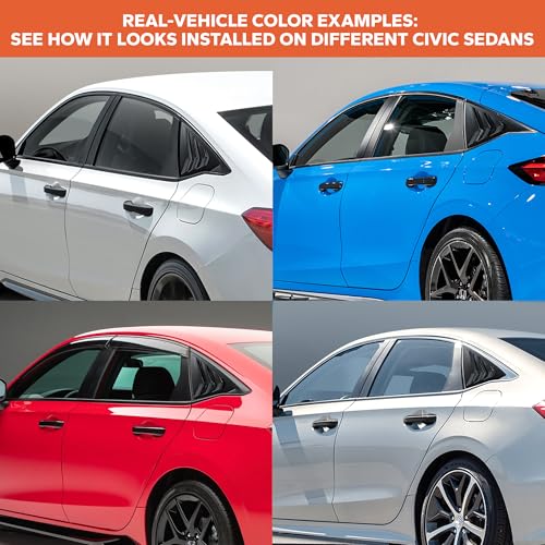 Image of for 11th Gen Honda Civic Accessories (2022-2026), 6pcs Exterior Trim Set - Door Handle Covers&Triangle Window Covers (Carbon Fiber)