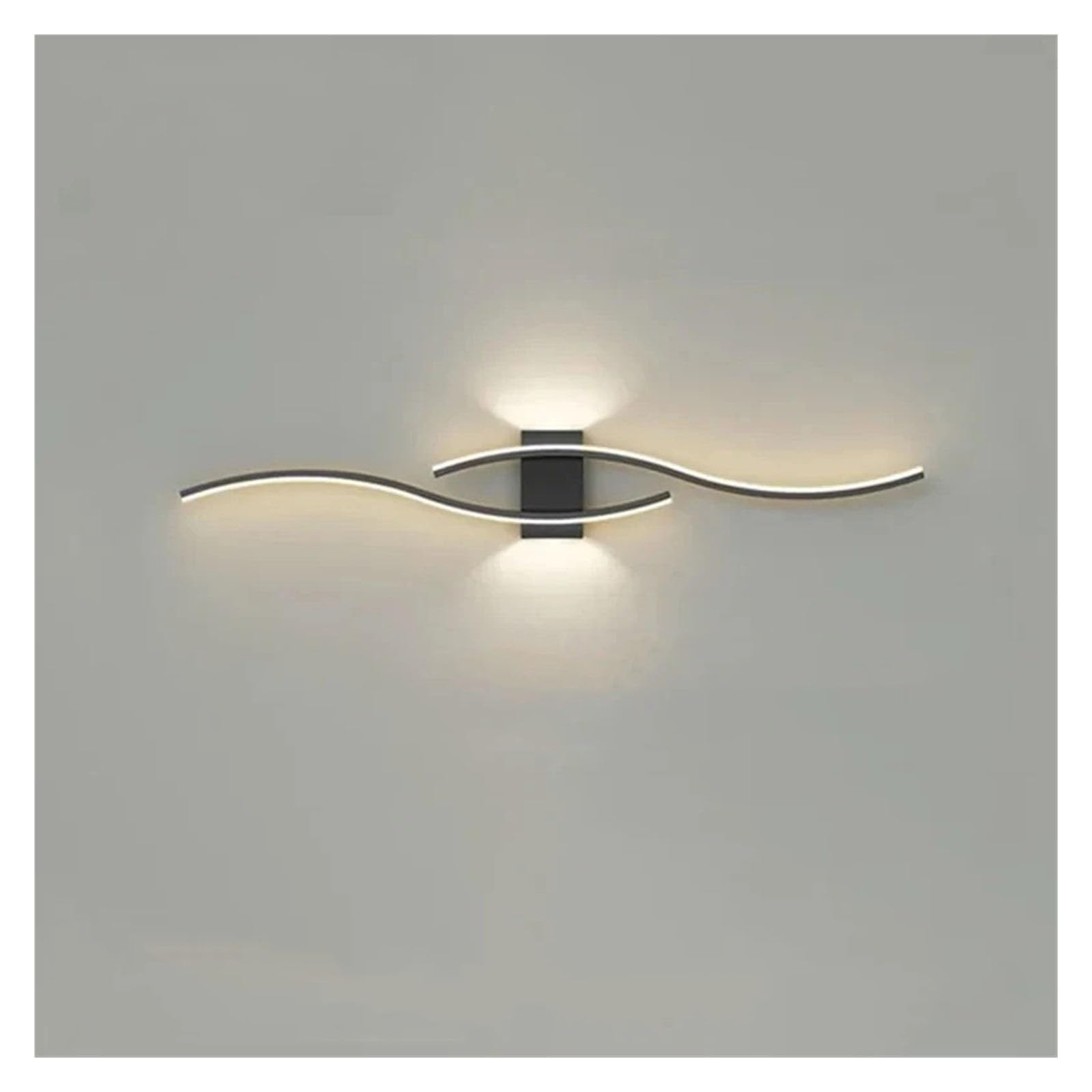 KUNYOS Long Strip LED Wall Lamp Modern Remote Control Dimming Living Room Decor Background Bedroom Bedside Home Lighting(Remote dimming,A-Black-60cm)