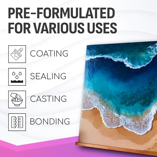 Epoxy Resin 1 Gallon Kit – Clear High-Gloss Finish for Coating Wood, Concrete, Stone & More | Easy to Use, No Bubbles, Self-Leveling | Perfect for Arts & Crafts & More - Image 5