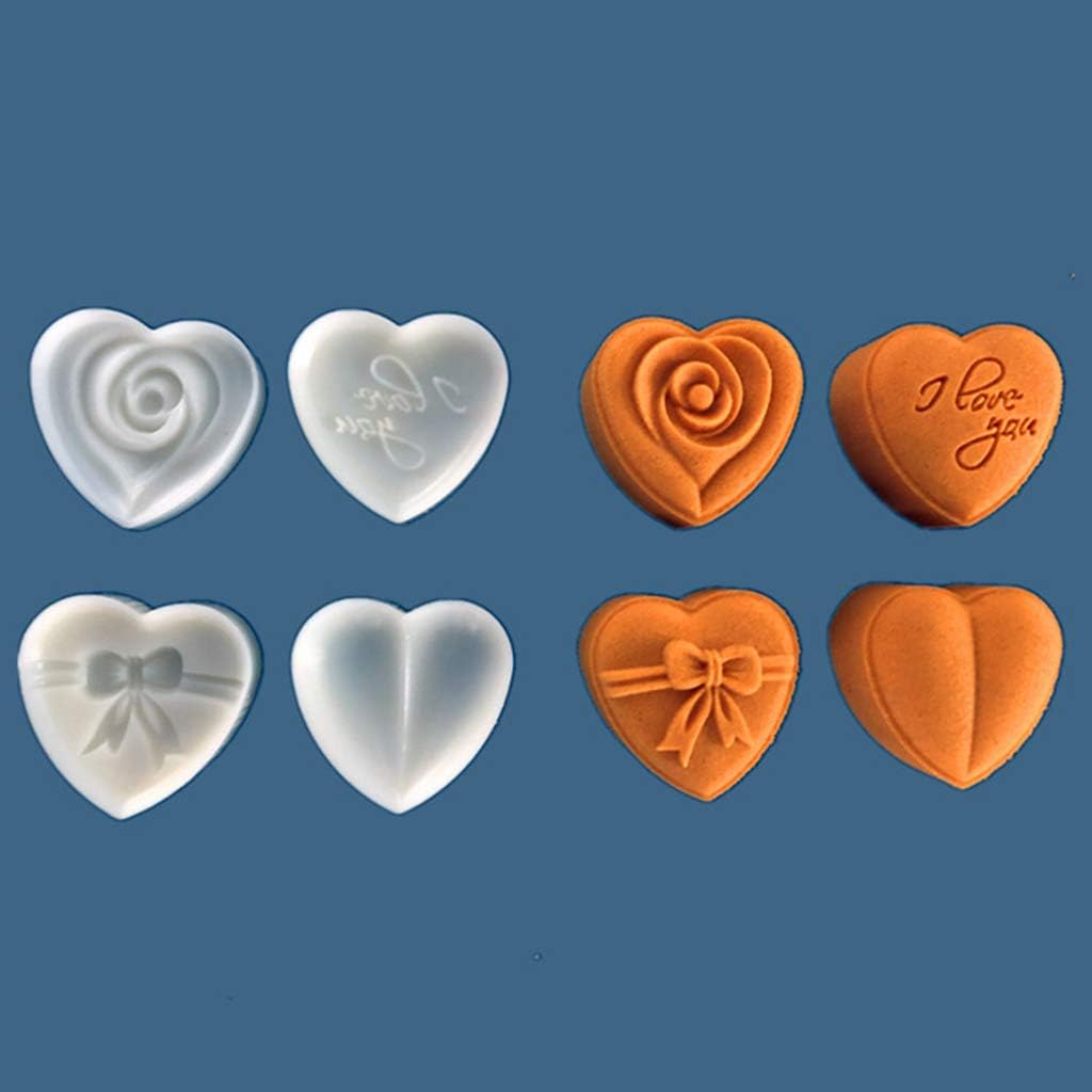 A FEI Plastic Mooncake Mold 30g Heart Stamp Cookie Cutter Mould DIY Baking Accessories