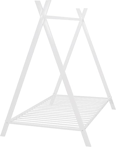 Miniatura 6 de P PURLOVE Base de cama de piso de casa individual para niños marco de cama de metal de tamaño individual marco de cama individual Montessori con