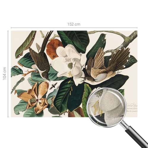 Mural de magnolias de pájaros 152x104 cm para crear un hogar acogedor y zen 5