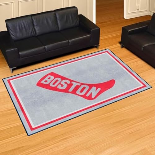 FanMats 37165: Boston Red Sox 5Ft. X 8 Ft. Plush Area Rug - Retro Collection