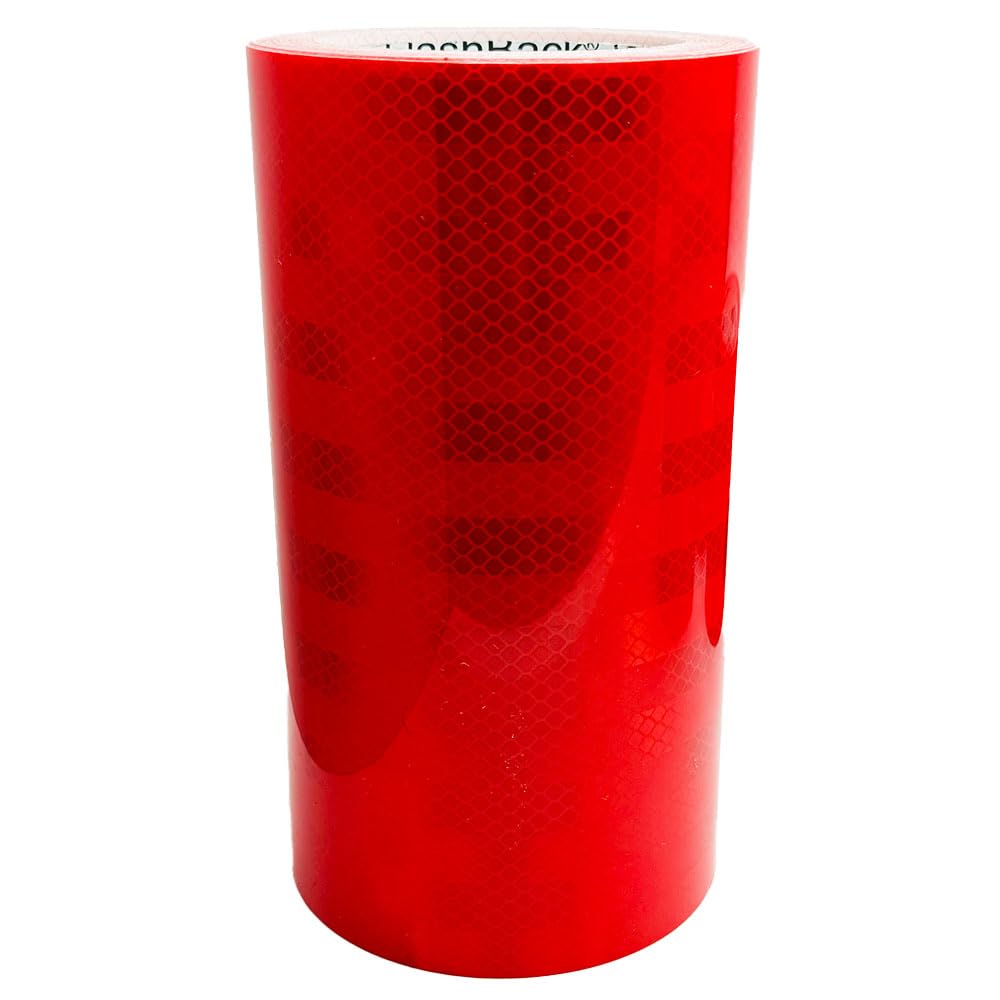 FlashBack Microprismatic Reflective Tape High Visibility Self-adhesive Sticker Hi Vis Van Reflective Sticky Tape (Red, 200mm x 5 Metres)