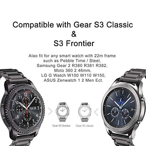 Bande de montre métallique universelle 18 mm 20 mm 22 mm en acier inoxydable