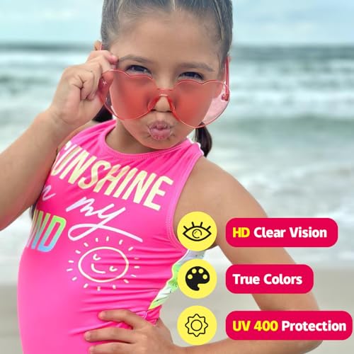 9 Pack Heart Shaped Sunglasses Rimless Heart Glasses for Bachelorette Party Birthday Decorations Party Favors4