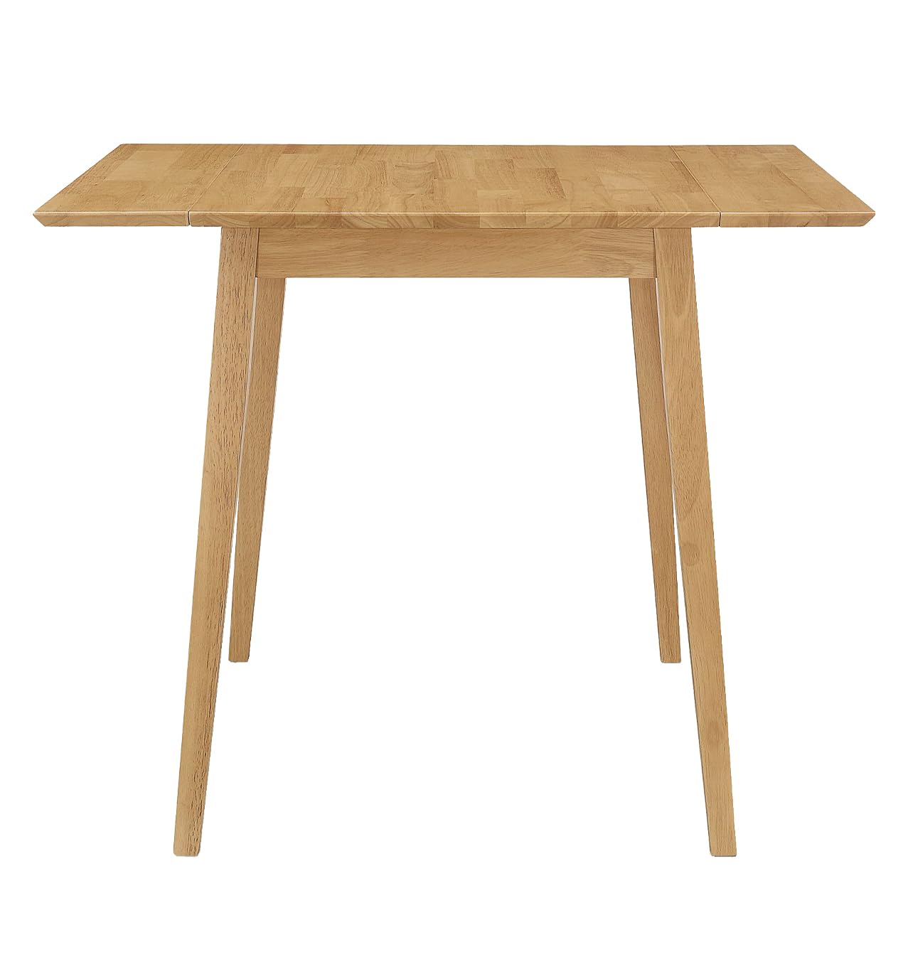 Hallowood Furniture Ledbury Small Rectangular Drop Leaf Table in Light Oak Finish, Space-Saving Solid Wooden Folding Dining Table for Kitchen, Home and Cafรฉ Use