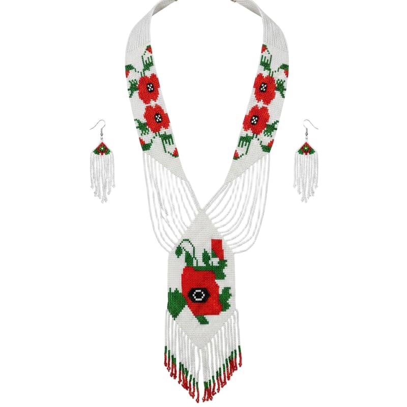 Collar Gerdan ucraniano de LKBEADS hecho a mano con cuentas multicolores