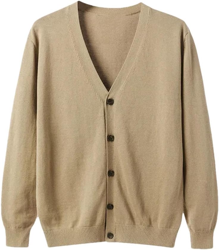Mens Knit Sweater V-Neck Cardigan Casual Slim Fit Knitwear Sweater Men's Cotton Cardigan Sweaters Slim Fit Cardigans