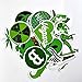 PMSMT 28 Stück/Los Vegan Doodle Green Leaf Anime Aufkleber Für Laptop Gepäck Notebook Skateboard Snowboard Auto PVC wasserdichte Aufkleber