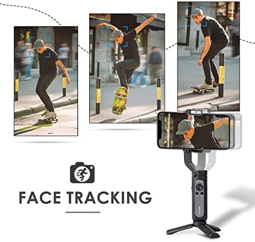 Hohem Gimbal Stabilizer for Smartphones - 3-Axis Phone Gimbal for Filming w/ 7 Auto Video Templates,Inception,Face-tracking,Portable Selfie Stick Tripod for iPhone13/12/11 & Android Vlog TikTok Video