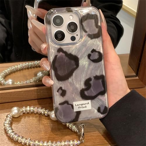 Coque souple dégradée mignonne pour iPhone 13 Pro avec bracelet strass bling