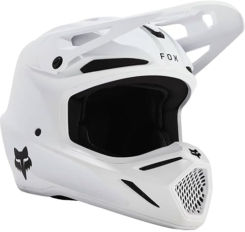 Miniatura 34 de Fox Racing Unisex V3 Motocross Dirt Bike Helmet Negro mate sólido,Blanco mate sólido,Negro -,Divisor negro,Grafito Sólido,Blanco,Negro