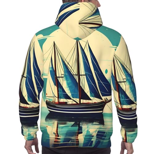 Sweat à capuche imprimé bateau pour homme, l'élégance de la superposition - 4