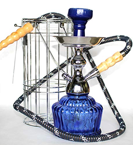 MYA QT 14 CAGED HOOKAH SHISHA SET SINGLE HOSE DURABLE LONG LASTING SMOOTH SMOKE