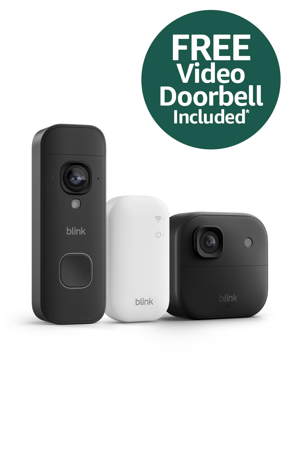 Blink Outdoor Camera 2K+ (1 Camera System Black) + FREE Blink…