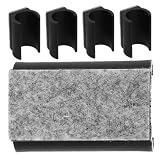 Tofficu Tacchetti Sedie in Silicone U-shaped Protezione Mobili Antigraffio Feltro, Antiscivolo per Gambe Sedie Snow Sled, Confezione 5 Pezzi Nero