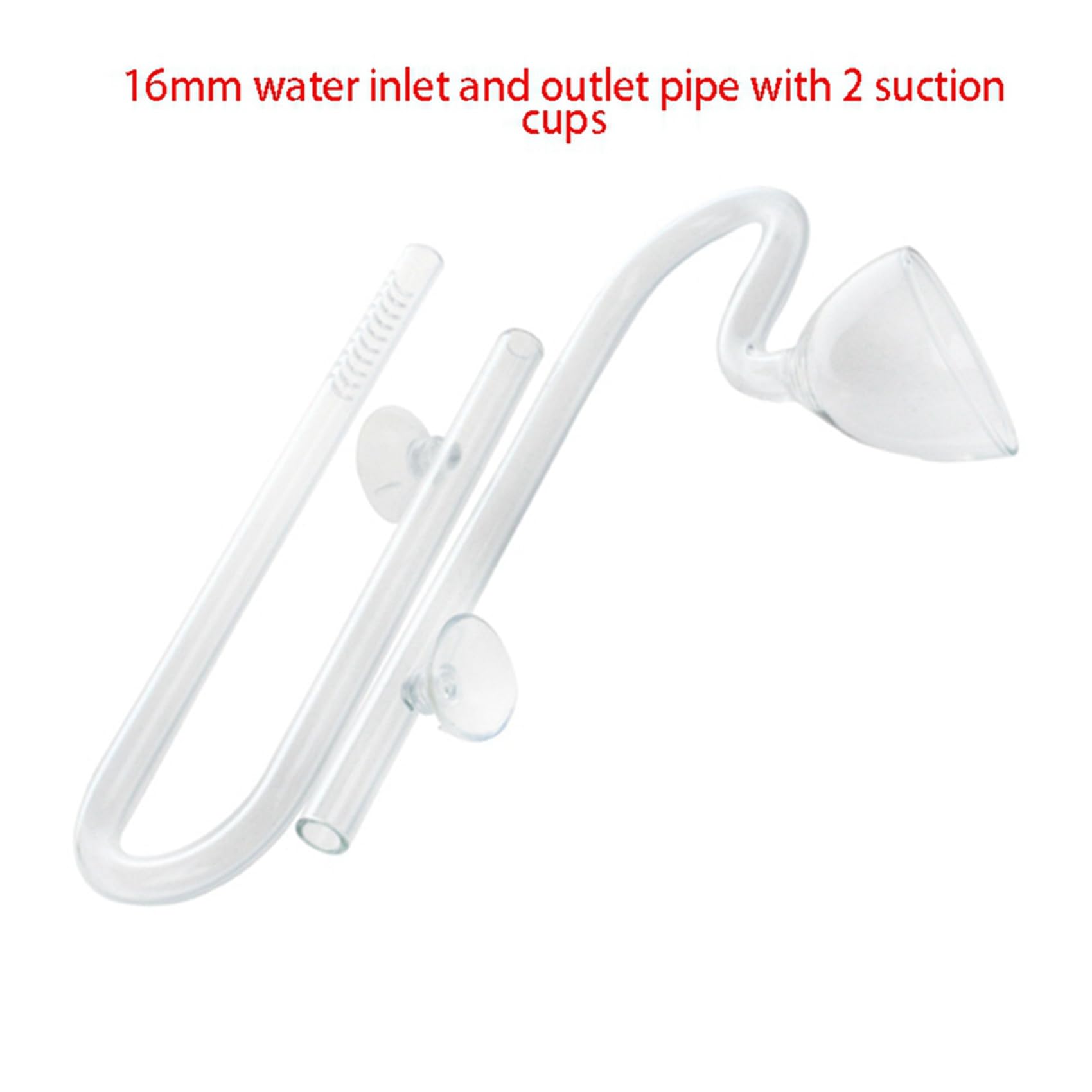 3pz 16 mm Acquario Vetro Afflusso Deflusso Tubo di Giglio Tubo Serbatoio di Pesce Set di Tubi Flessibili con Filtro per Piante Acquatiche Acquatiche