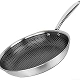 Advokingtap Innerwell - Padella per crêpe in acciaio inox, 30 cm, antiaderente con rivestimento in acciaio inox, padella piatta per tortilla (acciaio inossidabile)