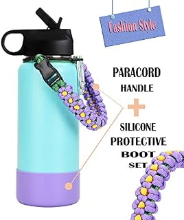 LX-SUNCX Paracord Handle for Hydro Flask Water Bottle,Fits Wide Mouth Bottles(12oz-40oz),Durable Carrier