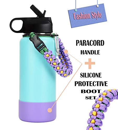 LX-SUNCX Paracord Handle for Hydro Flask Water Bottle,Fits Wide Mouth Bottles(12oz-40oz),Durable Carrier