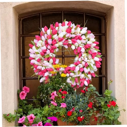 Couronnes d'été artificielle fleur de porte suspendue - 7