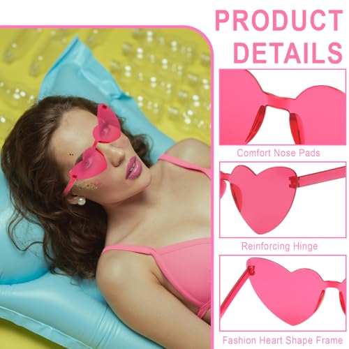 Image of Heart Sunglasses 12 /18 /24 Pcs Heart Shaped Glasses for Women Cute Funny Party Glasses Party Favors Accessories