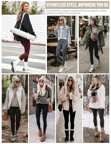 CHARMKING Women's Fleece Lined Thermal Leggings High Waisted Winter Yoga Pants with Pockets | Cold Weather Compression Tights4