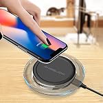 Wireless Charger, 10W Fast Wireless Charging Pad for Samsung Galaxy S9/S9+/Note 8/S8/S8 Plus/S7 Edge/S6 Edge+,5W Qi Charging Base Stand for iPhone X 8 Plus,LG V30/G6 and All QI-Enabled Devices-Black