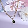 Weviway 18K Gold Plated Layered Emerald Necklace - Green Gemstone Pendant, Handmade Jewellery for Women | Ideal Gift #4