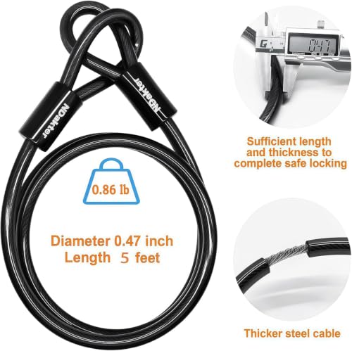 NDakter Combo U-Lock with 5ft Cable