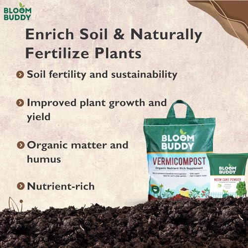 Image of Bloom Buddy Vermicompost 4.5kg & Neem Cake Powder 450g Combo - Enrich Soil & Naturally Fertilize Plants