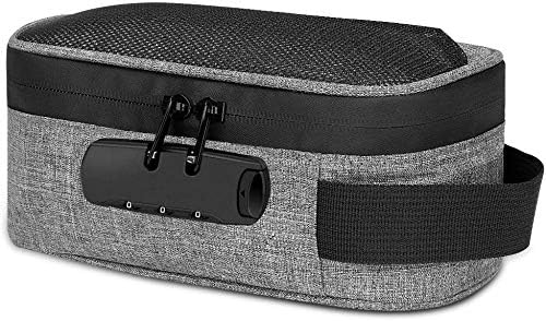 Smell Proof Bags with Combination Lock - Linkax Smell Proof Box Carbon Lining Odor Proof Stash Case Container Box No Smell Pouch for Smelly Products, Lock Box Travel Storage Bag Case