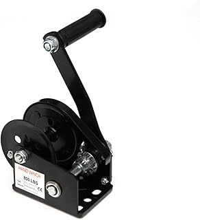 Chain Hoist, High Carbon Steel Self-Braking Auto Brake Hand Winch 800lbs, Vertical Lifting Boat Trailer Winch Manual Winch Convenient & Portable