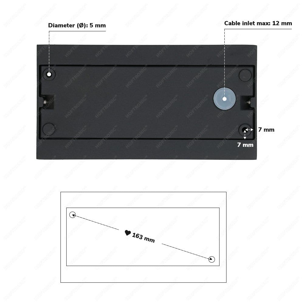 HOFTRONIC - Otis M - LED Wandleuchte Schwarz - Up und Down Modern - 10 Watt 630 Lumen - IP54 für innen, außen und bad - 2700K Warmweiß - Schwarz - Dimmbar - Außenleuchte - 175x90x33 mm