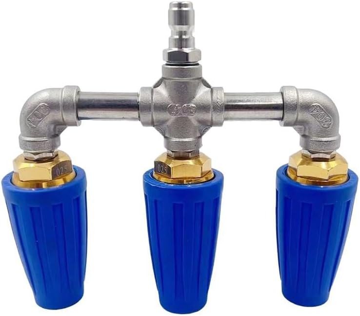 3 in 1 Triple Turbo Nozzle Pressure Washer, 360° Rotating Pressure Washer Turbo Nozzle with 1/4" Quick Connector, 2.5 Orifice Turbo Nozzle, 4000 PSI for Power Washer