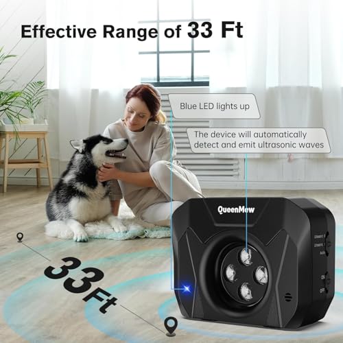Anti Bell Gerät Hunde, 33FT Auto Antibell Ultraschall Gerät, Hunde Bellen Stoppen mit 3 Modi, Wiederaufladbares Antibell für Hunde, Sichere Ultraschall Gegen Bellen für Kleine und Große Hunde
