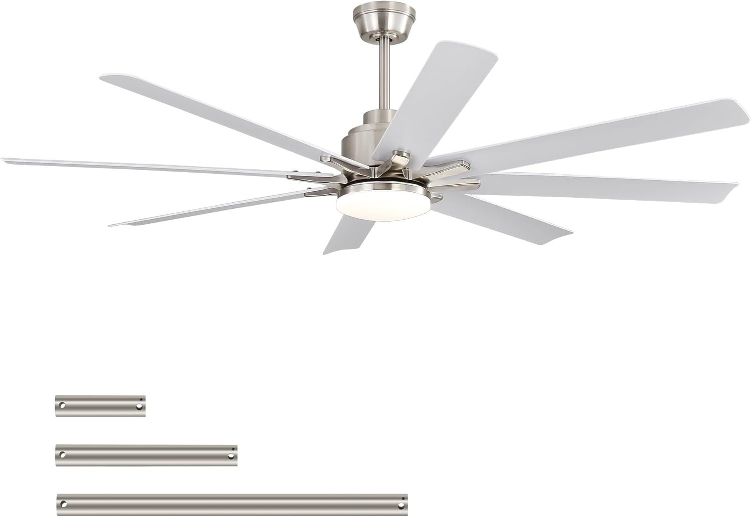 52-Inch Smart Ceiling Fan with Lights,6 Wind Speed,with 8 Black ABS Blades,Voice Remote,Fan for Bedroom,Living Room,Patio,Kitchen,etc