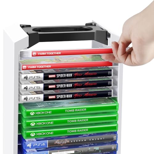 Ieron Premium Game Storage Tower Stand Game Box Rack de Almacenamiento para PlayStation 5, Soporte Universal para Torre de Almacenamiento de Juegos - imagen 5