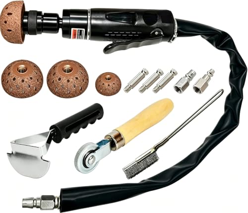 Image of Air Tire Repair and Polish Patch Kit with 2500 RPM tire Buffer, Inner Liner Scraper, Patch Roller, and Durable Buffing Wheel for Tire Maintenanc