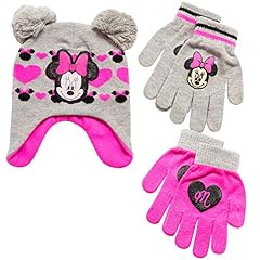 Minnie Pink/Heather Grey Print Gloves