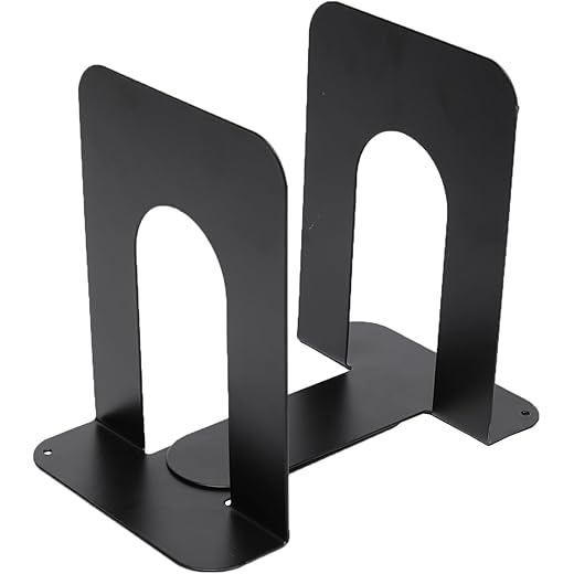 Metal Bookends Heavy-Duty Black