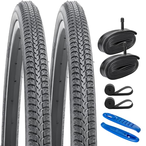 YUNSCM 2-PCS 26x1 3/8 (37-590) Road Bike Tires and 26x1 3/8
