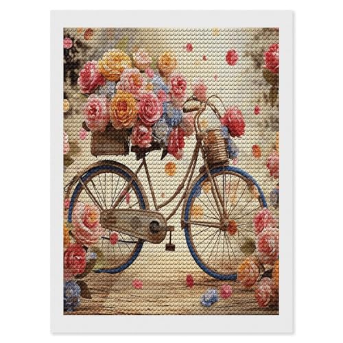 Arte de diamantes personalizado de bicicleta floridada: el regalo ideal de manualidades