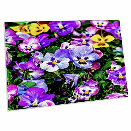 Alfombrilla de escritorio 3dRose con flores moradas y azules miniatura 1