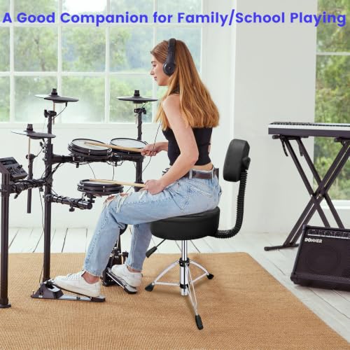 ExGizmo Drum Throne with Backrest,Height Adjustable Airlift Drum Stool,Heavy Duty Drum Seat with Strong Adjustable Double Braced Legs, Comfortable Thicken Drum Stool for Adult Drummers Beginner by ExGizmo - Used condition - Image 8