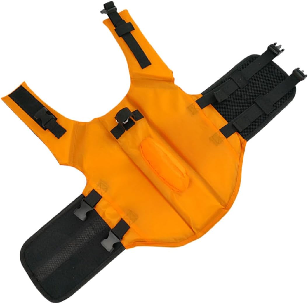 Cabilock Dog Floatation Vest Shark Fin Design Adjustable Life Jacket for Medium Dogs Orange M Size Safety Swimming Apparel for Boating and Pool Use