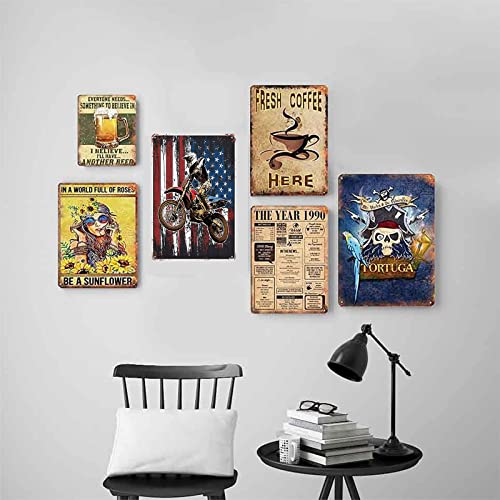 Gaser Bike Racing Motocross Racing American Flag Sign Metal Tin Signs, Racing Motocross Poster For Homeofficegaragesbedroomcafes Bars Pubman Cave Wall Decor Plaque Sign 12X8 Inch #TOP5
