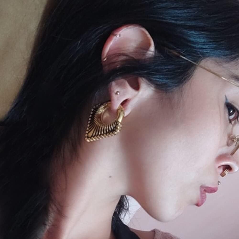 2 PCS ear weight for ear lobe in 6mm or larger Floral and Spine Ear Hangers Ear Tunnels Plugs 316 Stainless Steel Ear Weight Plugs Hypoallergenic expander Piercing Body Jewelry ear gauges